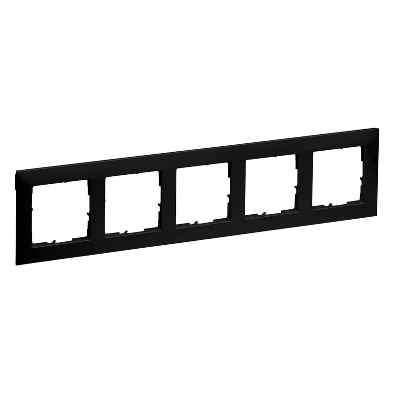 LEGRAND, Seano 765375 5-Way Frame, Thermoplastic, Halogen-Free, Dimensions: 87 x 372 mm, Colour: Black Lacquered