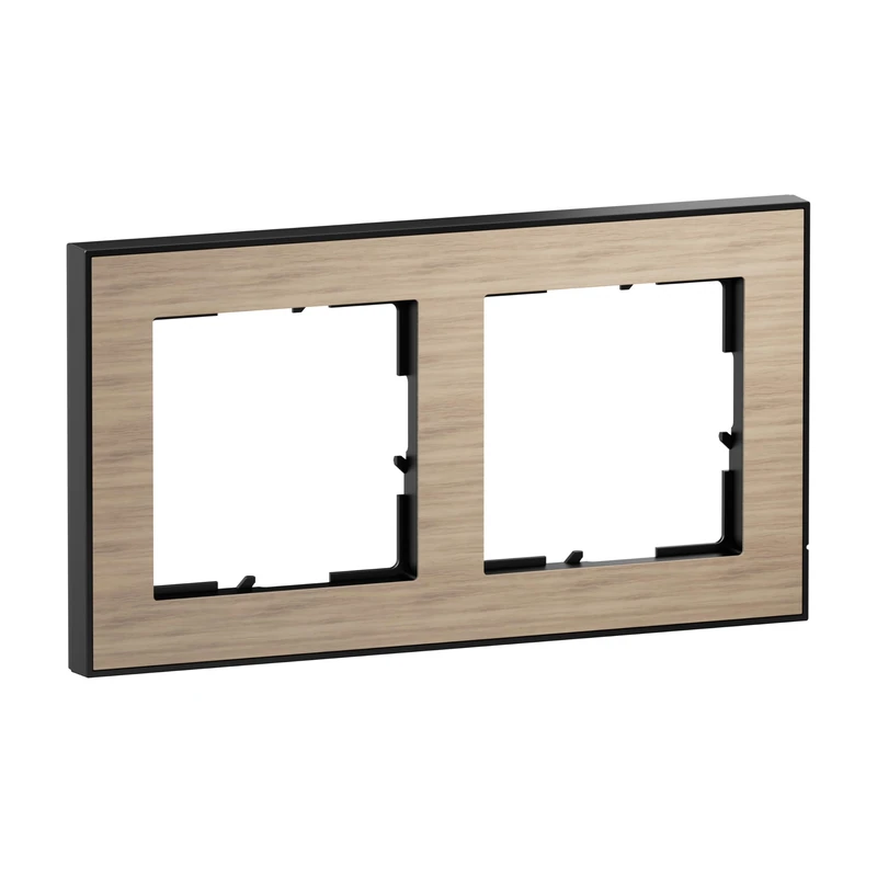 LEGRAND, Seano+ 765292 Double Frame with Real Material Surface, Halogen-Free Thermoplastic, Sustainable Production and Packaging, Colour: Natural Oak