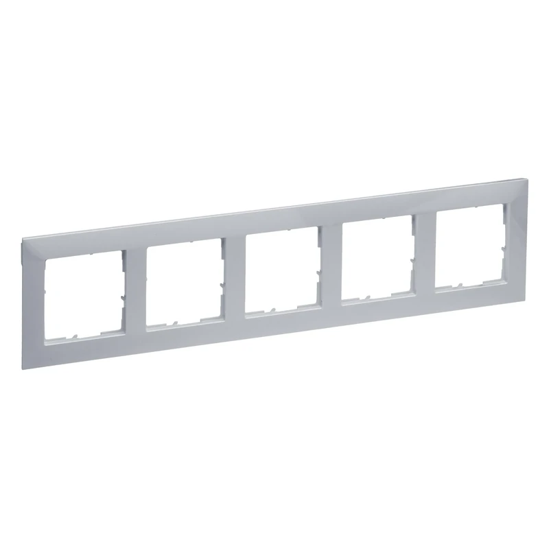 LEGRAND, Seano 765275 5-Way Frame, Thermoplastic, Halogen-Free, Dimensions: 87 x 372 mm, Colour: Painted Aluminium