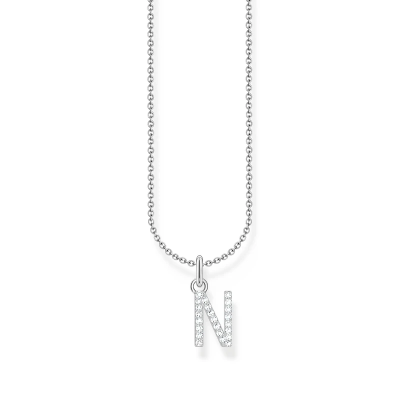 Thomas Sabo letter M necklace, gold-plated silver with zirconia, KE2252-414-14