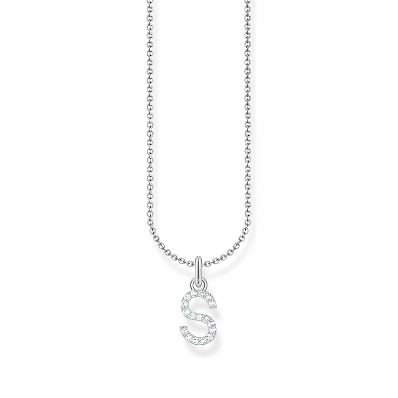 Thomas Sabo letter R necklace, gold-plated silver with zirconia, KE2257-414-14