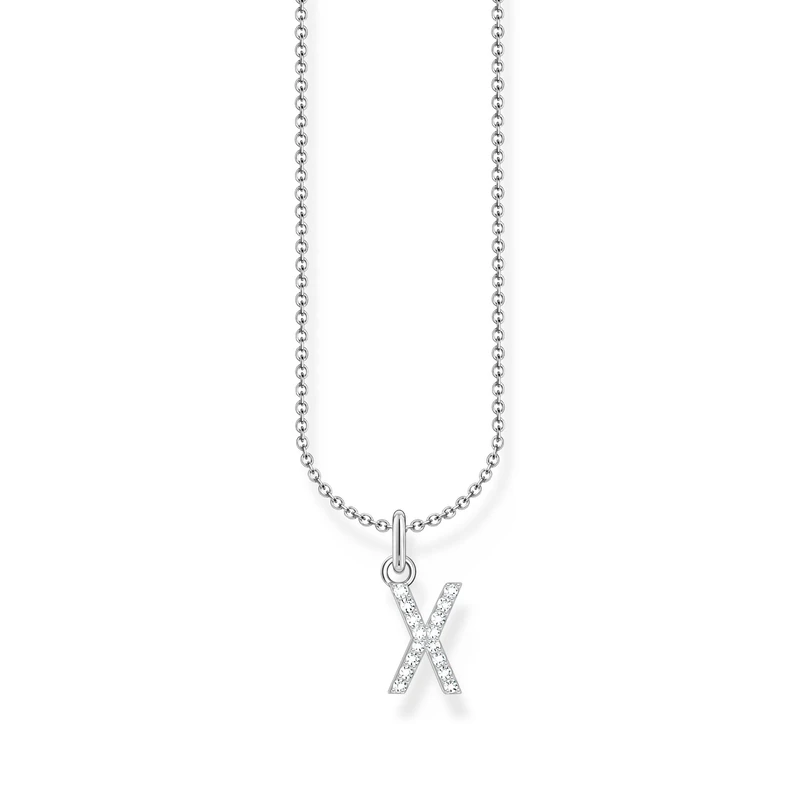 Thomas Sabo letter W necklace, gold-plated silver with zirconia, KE2262-414-14