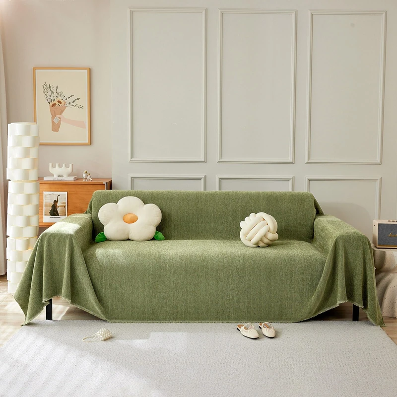 STACYPIK Breathable Green Sofa Cover for Pets Vintage Jacquard Couch Cover