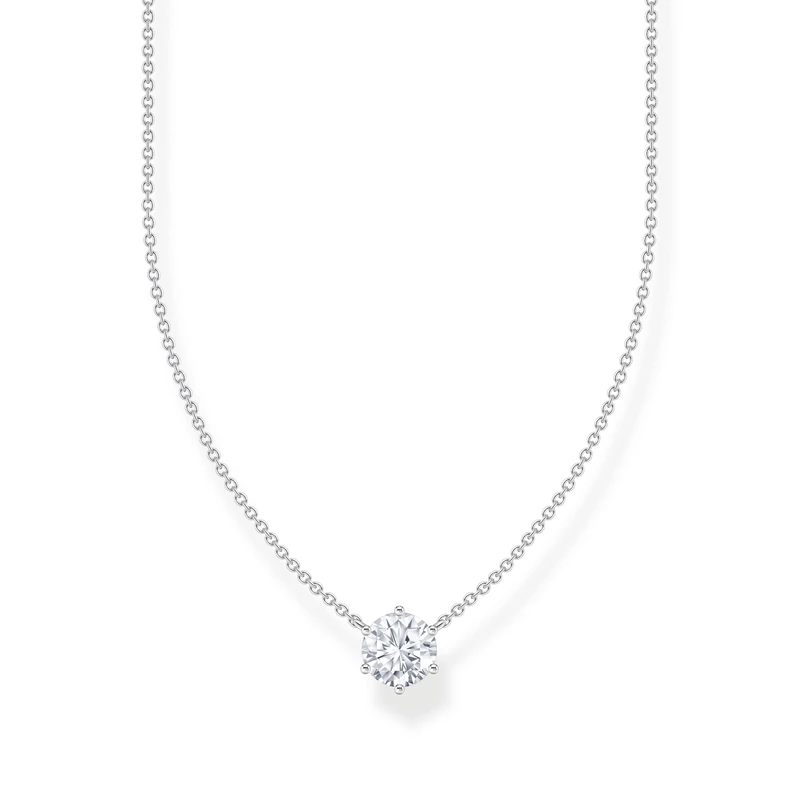 THOMAS SABO Ke2210-051-14 Pendant Chain with 925 Sterling Silver and White Zirconia Pendant, One Size, Sterling Silver, Cubic Zirconia, One Size, Sterling Silver, Cubic Zirconia, Taille Unique