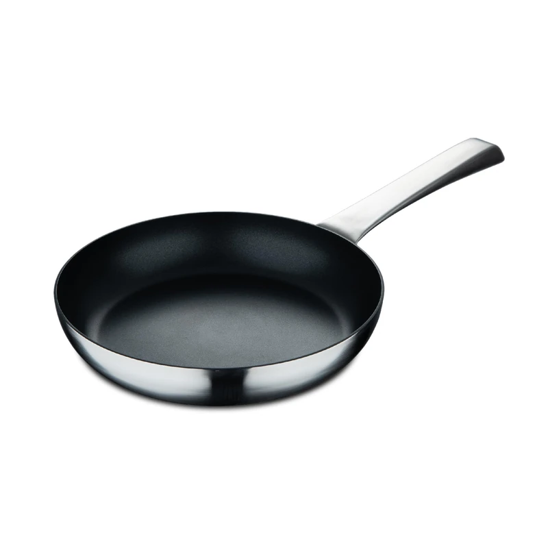 MasterPRO Sigma - Sartén 24 x 4.5 cm Acero Inoxidable - Revestimiento Antiadherente Swiss Crystals - Mango Remachado - Excelente Conductividad Térmica - para Todas Cocinas