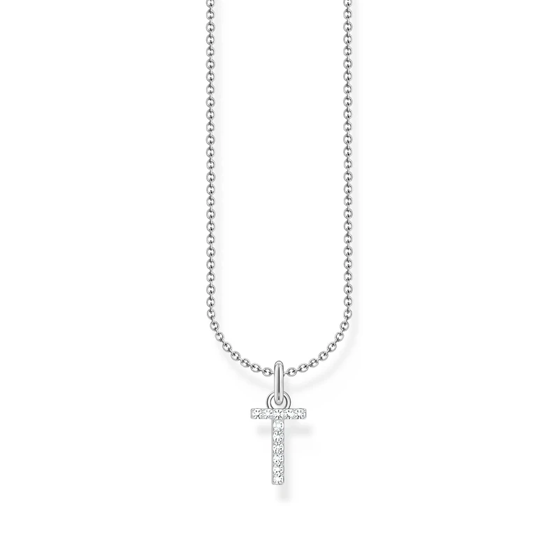 Thomas Sabo letter S necklace, gold-plated silver with zirconia, KE2258-414-14