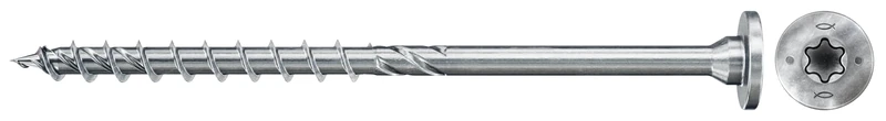 fischer PowerFast II Chipboard Screw 6.0 x 180, Stepped Countersunk Head with Inner Star TX, Partial Thread, Screw for Woodworking, Reduces Screwing Resistance & Screwing Time, GVZ, Pack of 100
