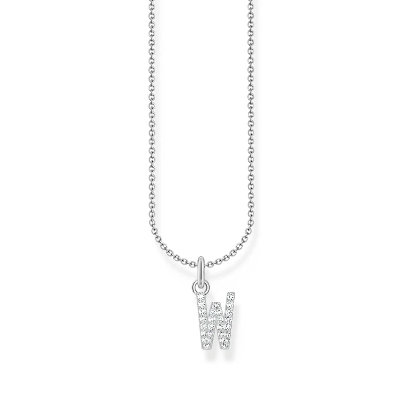 Thomas Sabo letter V necklace, gold-plated silver with zirconia, KE2261-414-14