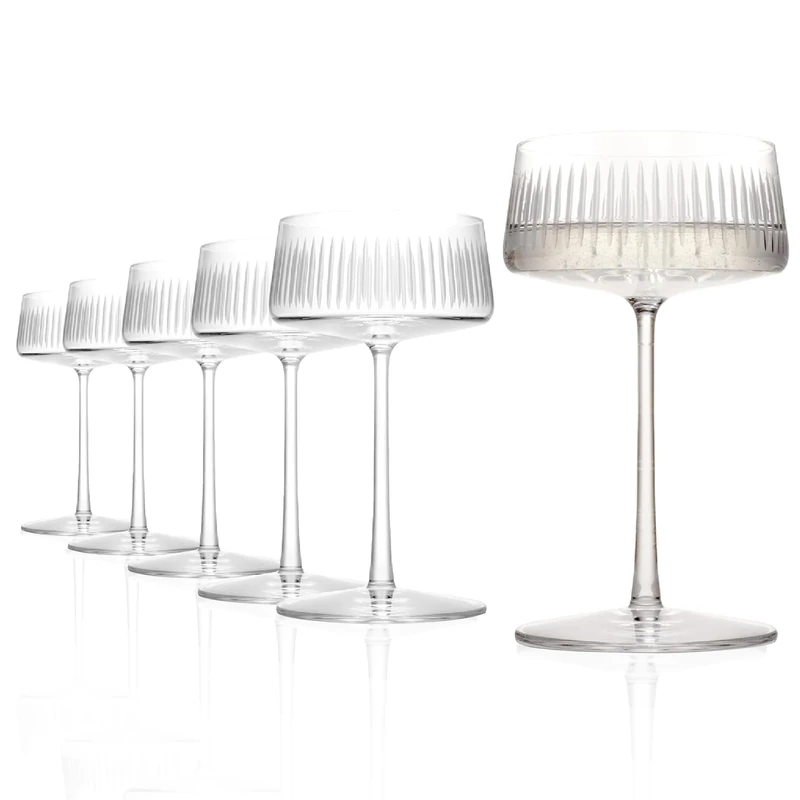 Stölzle Lausitz NYB SOHO Champagne Bowl Coupe Set of 6 275 ml - Elegant Champagne Glasses Ideal for Sparkling Wine & Cocktails - High-Quality Coupette Crystal Glasses - Dishwasher Safe - Made in