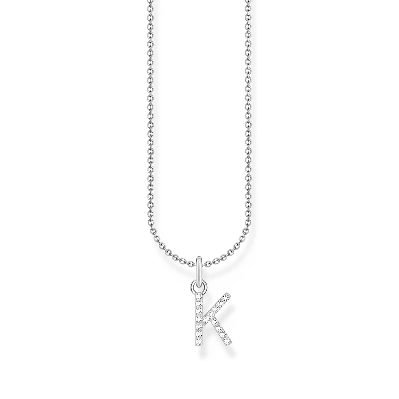 Thomas Sabo letter J necklace, gold-plated silver with zirconia, KE2249-414-14