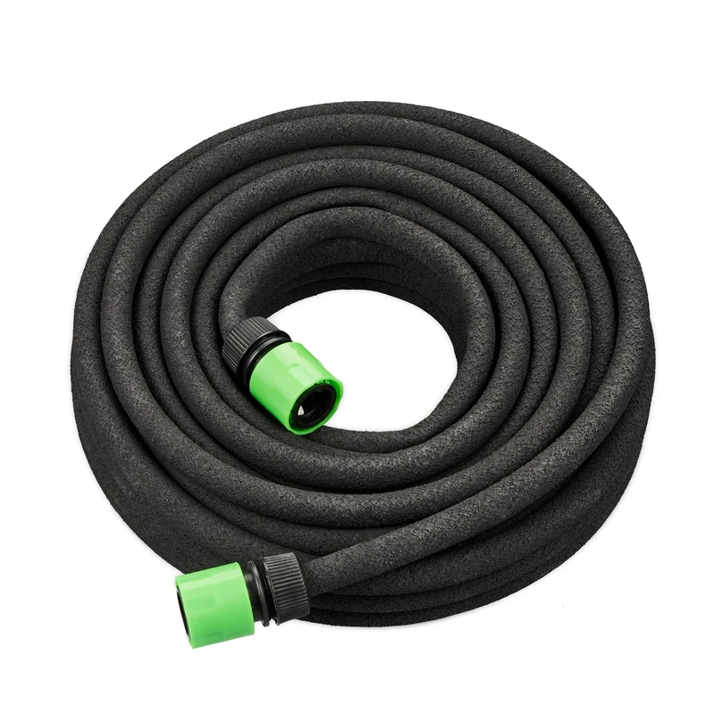 Relaxdays Drip Hose 15 m, Beaded, for Watering Raised Flowerbeds and Hedges, Garden Accessory, Irrigation Tool, Black
