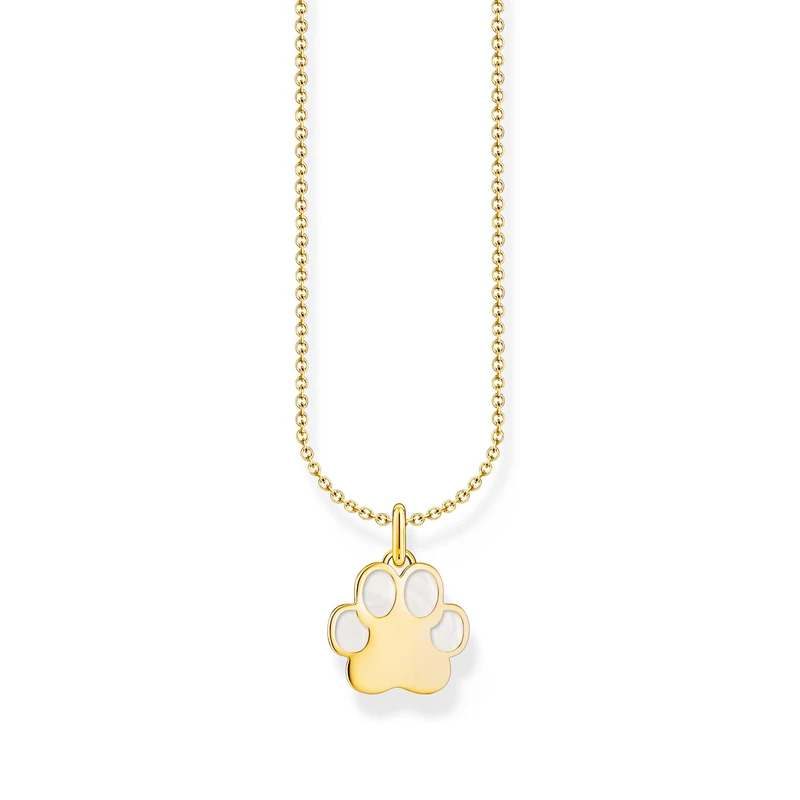 Thomas Sabo Gold Plated Silver Paw Pendant Chain KE2266-427-14, One Size, Sterling Silver, Not a Gemstone, one size, Sterling Silver, No Gemstone