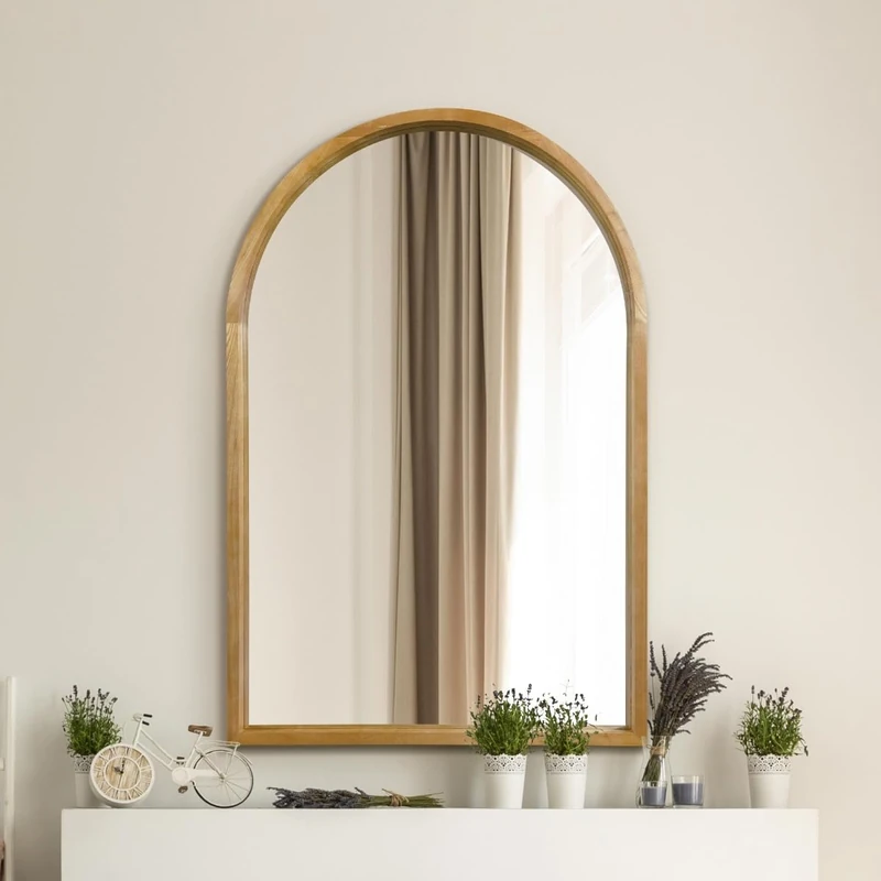 The Naturalis - Solid Oak Framed Arched Leaner/Wall Mirror 47" X 31" (120CM X 80CM) Scandinavian 'Scandi' Inspired