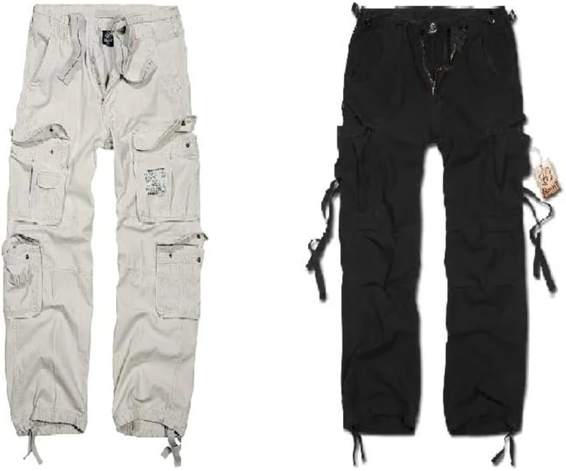 Brandit Hose Weiß (Old White 12) L Freizeithose Schwarz L