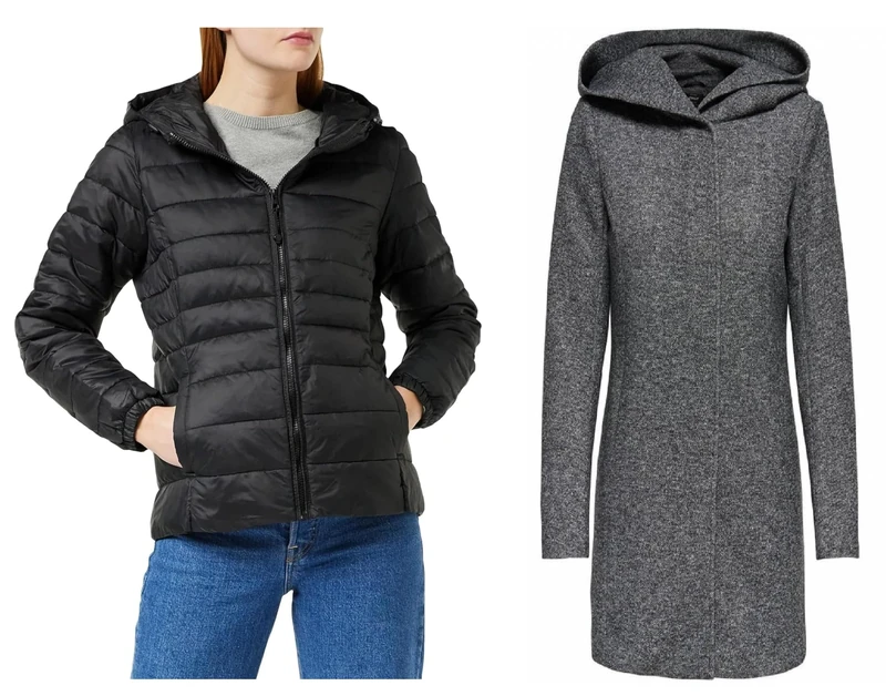 ONLY Jacke Schwarz (Black) XS Mantel Dark Grey Melange XS