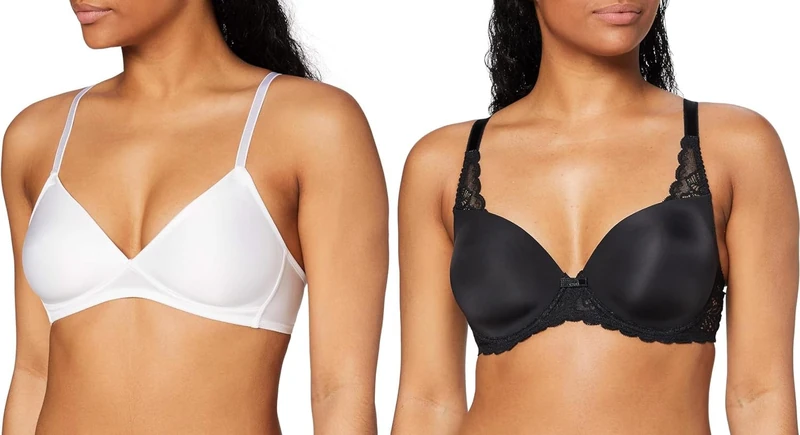 Triumph Bralette Weiß 70A Schalen BH mit Bügel Schwarz 70A
