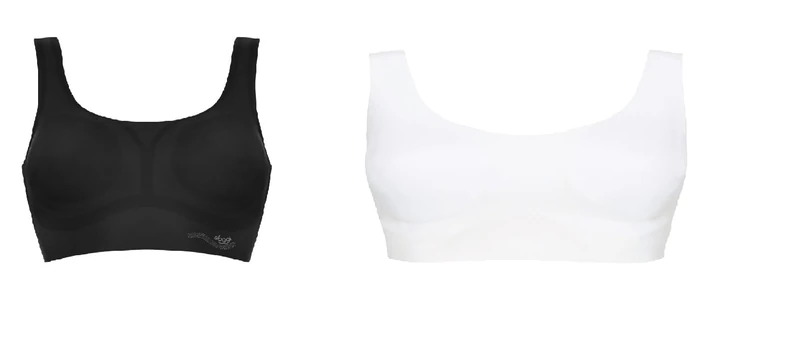 Sloggi Women's Zero Feel Top EX, Black, XS + Zero Feel Top EX, White, XS