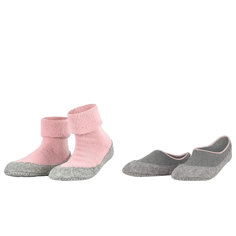 FALKE Stoppersocken Rot Almond Blossom 8449 37/38 EU Stoppersocken Grau Light Grey 3400 37/38 EU