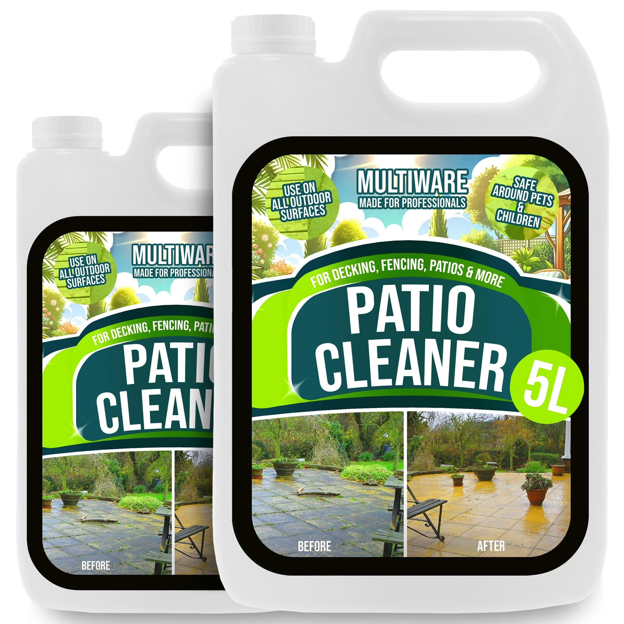 MultiWare Patio Cleaner | Spray And Walk Away Patio Cleaner | Decking Cleaner | Algae Remover and Moss Killer | Easy To Use | Safe With Pets | 5L Concentrate Makes 25L (2)