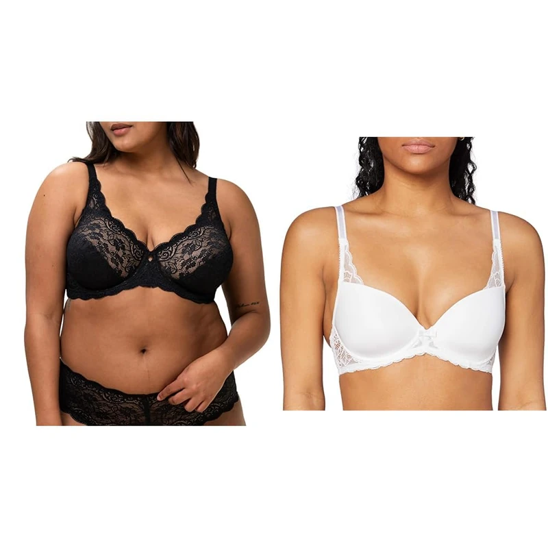 Triumph Bügel-BH Schwarz 90C Schalen BH mit Bügel Weiß 90C