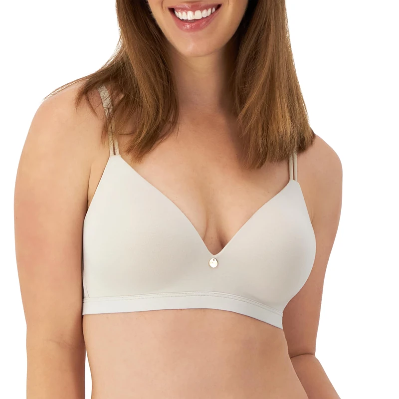 Maidenform Women's, Everyday Luxe T-Shirt, Wireless Convertible Bra, Opaque, Beige Bisque, 38C