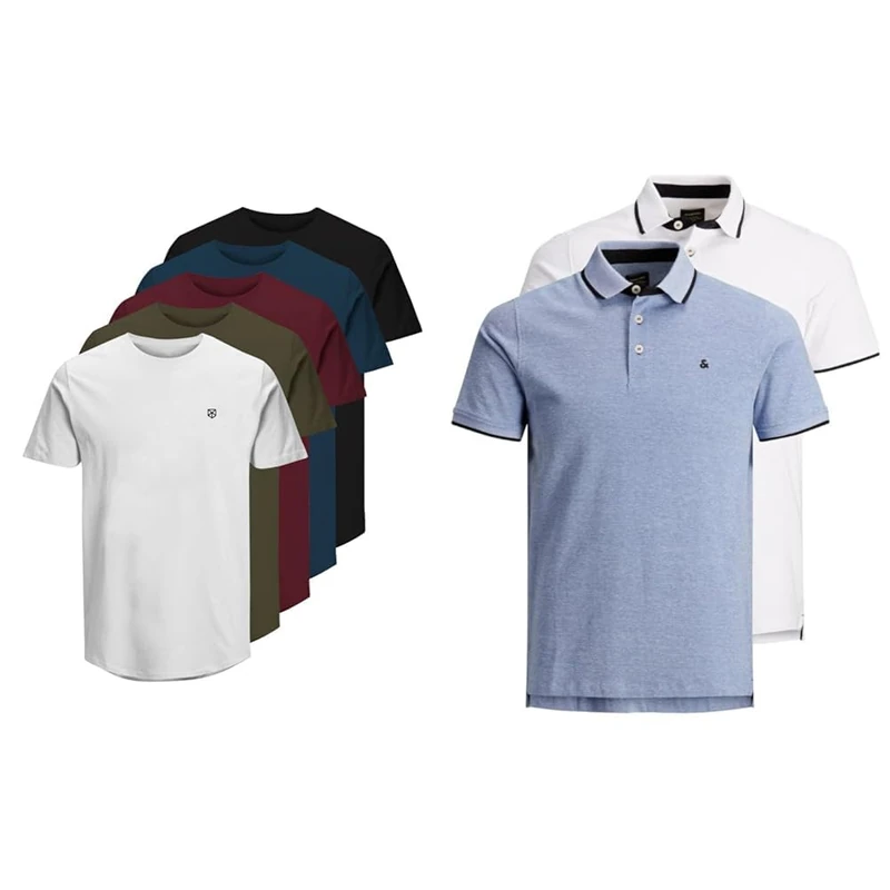 JACK & JONES T-Shirt Navy Blazer XL T-Shirt Bright Cobalt/Weiß XL