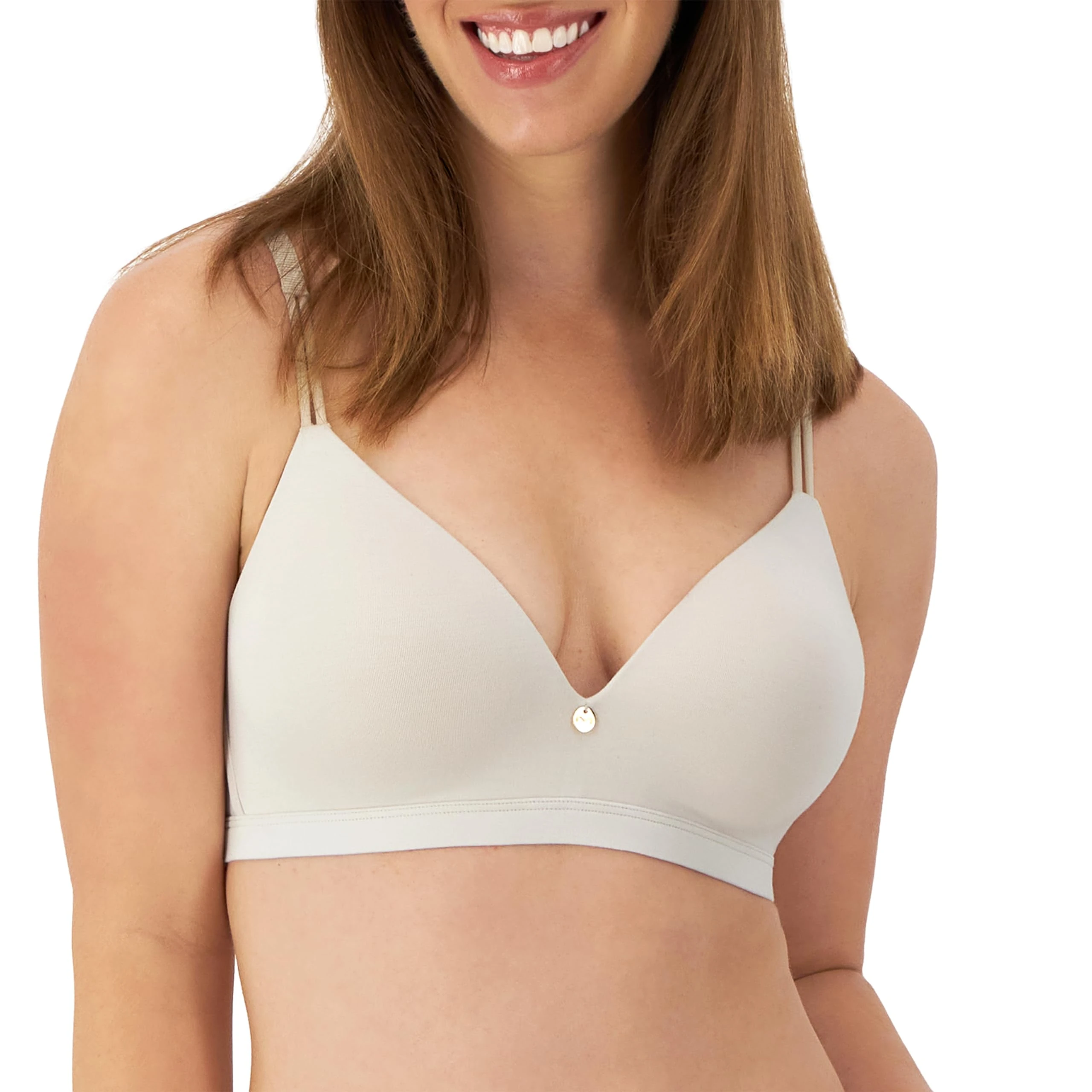 Maidenform Women's, Everyday Luxe T-Shirt, Wireless Convertible Bra, Opaque, Beige Bisque, 36B
