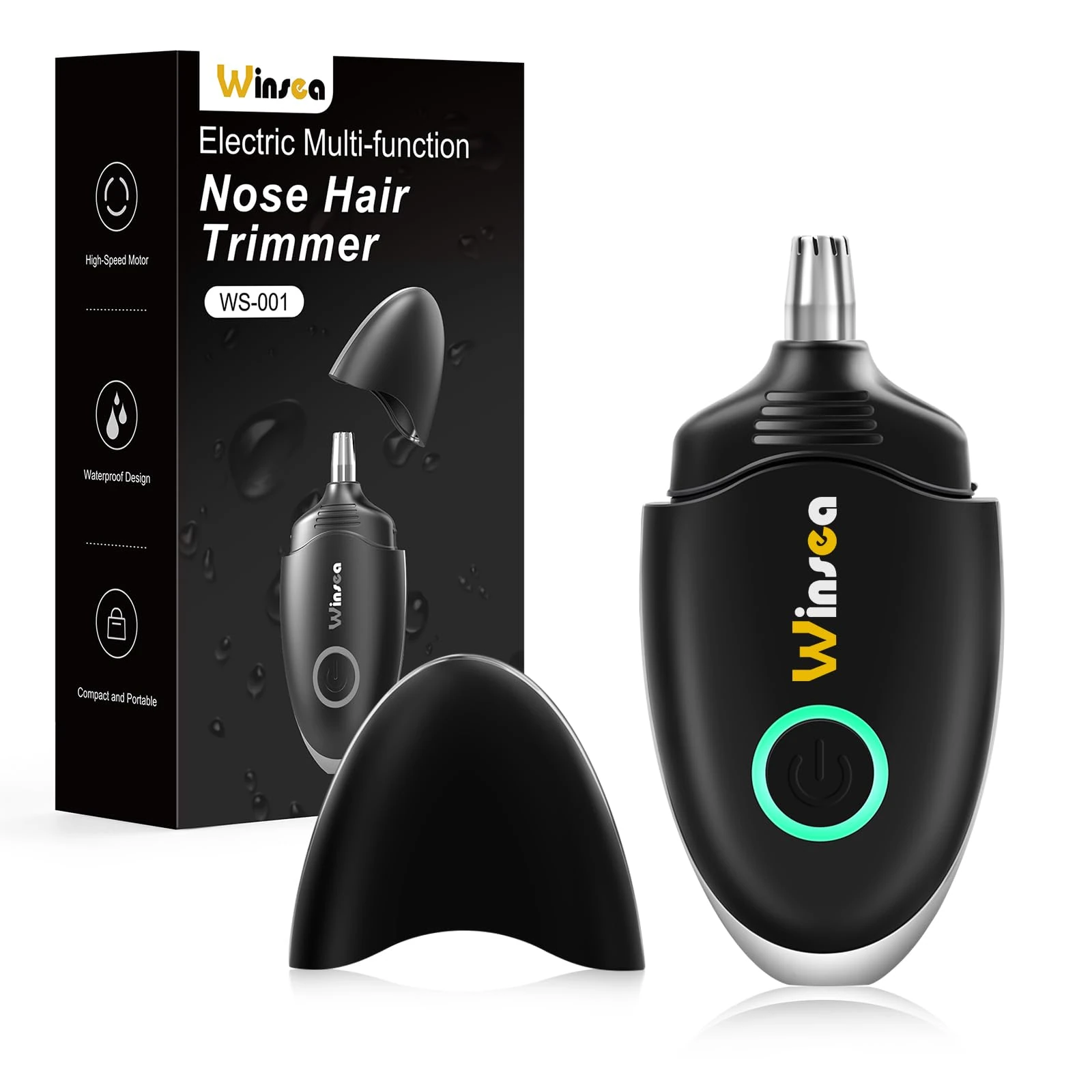 Winsea Ear and Nose Hair Trimmer for Men and Women – Travel Trimmer, High-Precision Nose Shaver, USB Rechargeable, Waterproof, Safe & Quiet Operation, Portable Ear Hair Remover Design