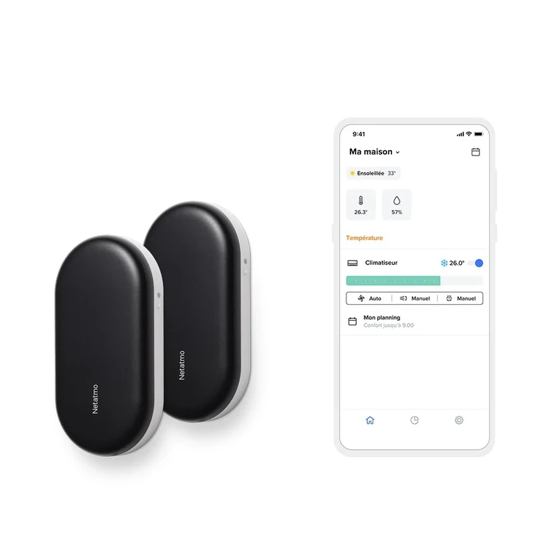 Netatmo Pack 2 Smart AC Controllers, Intelligent Air Conditioning for Heatwaves, Compatible with All Air Conditioners, WI-FI, Energy Savings, Alexa, Google Assistant, Siri, NBU-2-NAC-EU