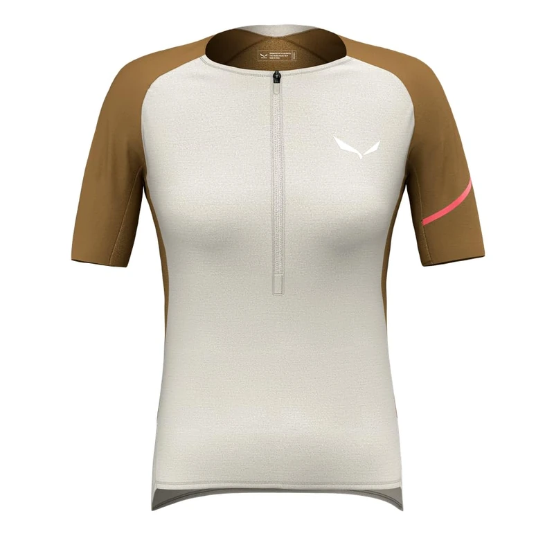 Salewa Vento Merino Half Zip T-Shirt Women, Beige, XS