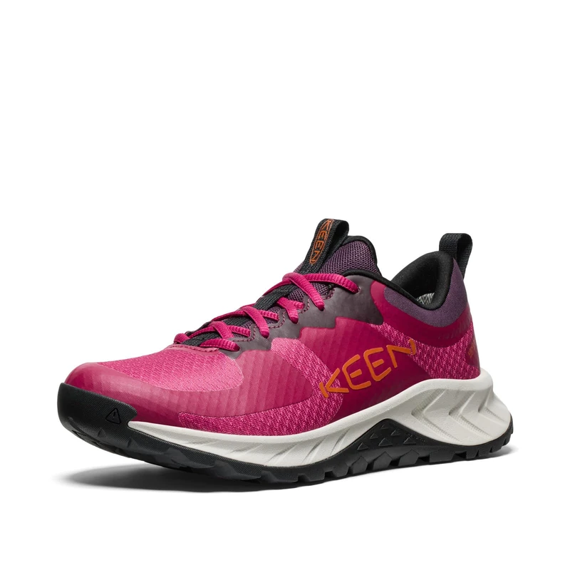 KEEN Women's Versacore Breathable Comfortable Waterproof Hiking Shoes, Beaujolais/Gold Flame, 3