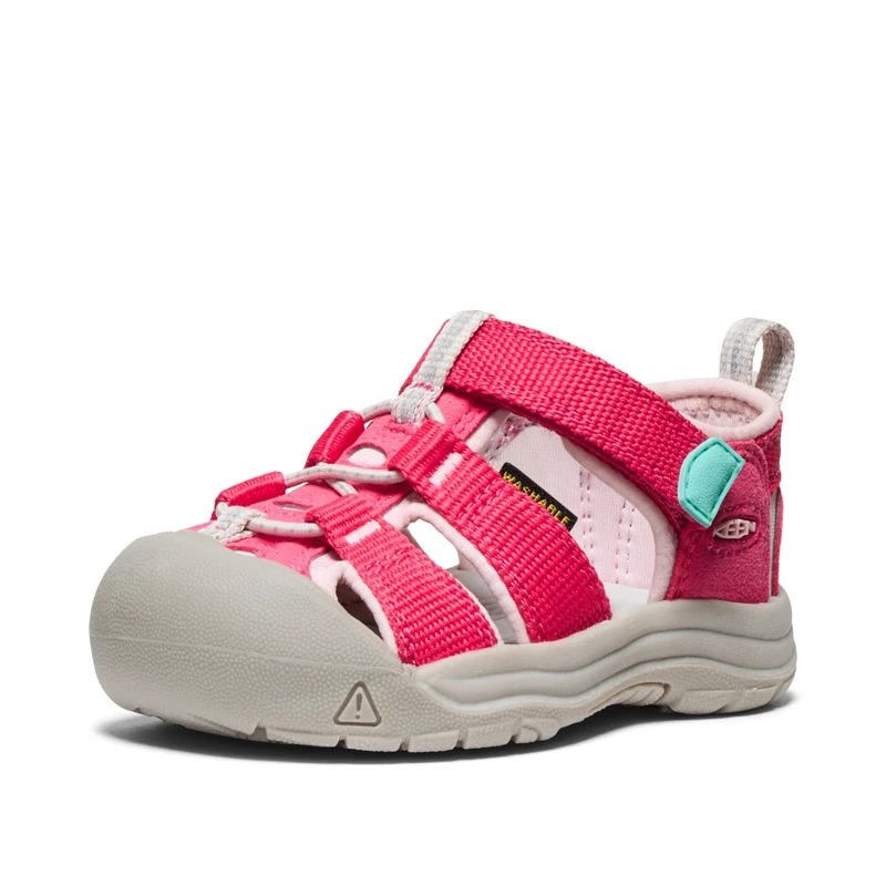 KEEN Unisex-Child Newport H2 Closed Toe Water Sandals, Raspberry/Pink-A-Boo, 4