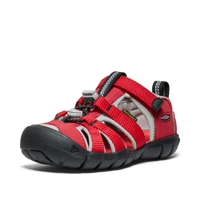 KEEN Unisex-Child Seacamp 2 CNX Closed Toe Sandals, Ribbon Red/Alloy, 12