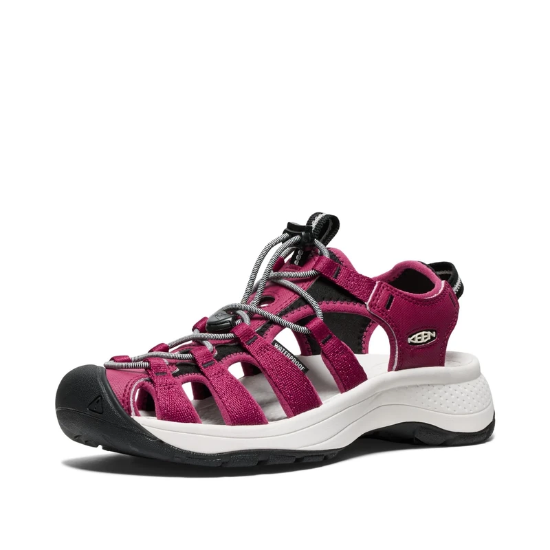 KEEN Women's Astoria West Closed Toe Sandals, Beaujolais/Star White, 3.5