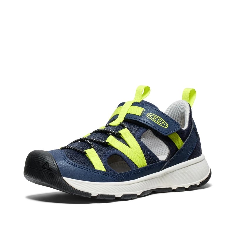 KEEN Unisex-Child Motozoa Breathable Comfortable Easy On Quick Dry Athletic Sandals, Naval Academy/Evening Primrose, 6
