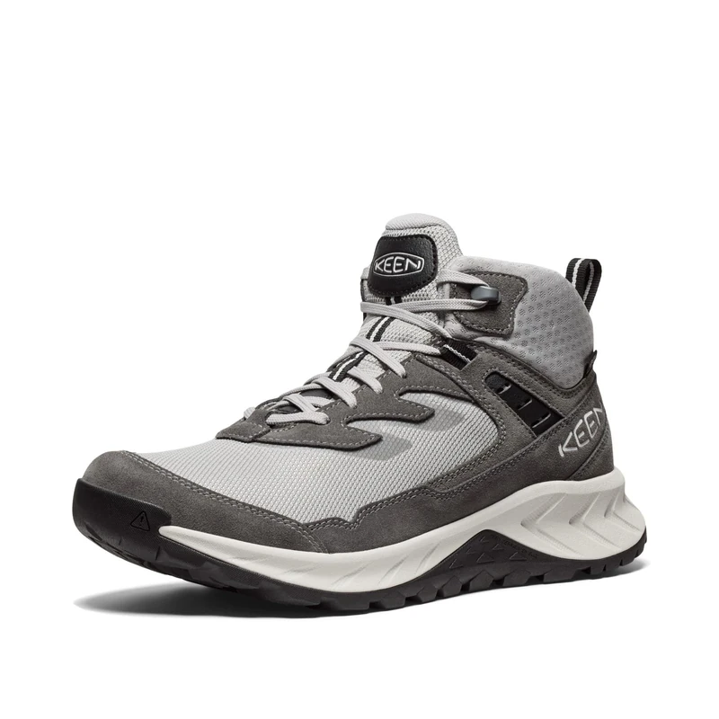 KEEN Men's Hightrail Mid Height Durable Lightweight Breathable Leather Waterproof Hiking Boots, Alloy/Vapor, 10.5