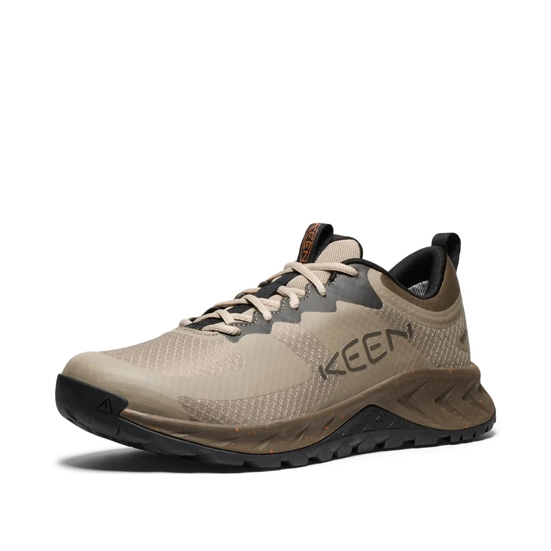KEEN Men's Versacore Breathable Comfortable Waterproof Hiking Shoes, Brindle/Gold Flame, 8