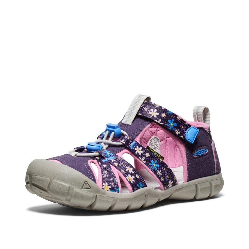 KEEN Unisex-Child Seacamp 2 CNX Closed Toe Sandals, Daisies/Marina, 5