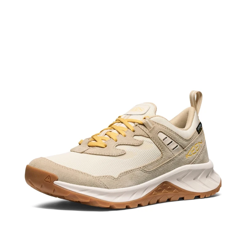 KEEN Women's Hightrail Low Height Durable Lightweight Breathable Leather Waterproof Hiking Shoes, Birch/Daffodil, 6.5