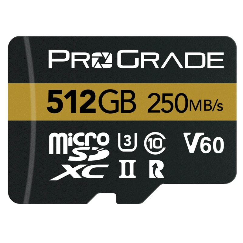 microSD card V60 (512GB) - tested for full size SD card devices | up to 250MB/s reading, 130MB/s write by ProGrade Digital