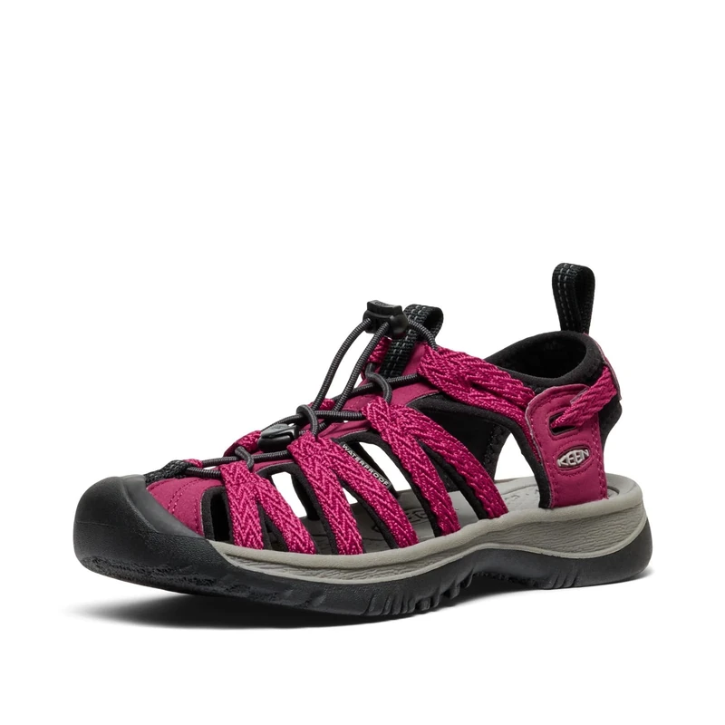 KEEN Women's Whisper Closed Toe Sport Sandals, Beaujolais/Black, 4.5