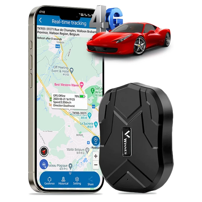 Car Tracker Devices, Zeerkeer 4G GPS Tracker 5000mah Battery Magnetic Waterproof Vehicle Tracker UK & Worldwide Real Time Tracking, Safe Area, Route Memory System and Alarms Car GPS Tracker TK905
