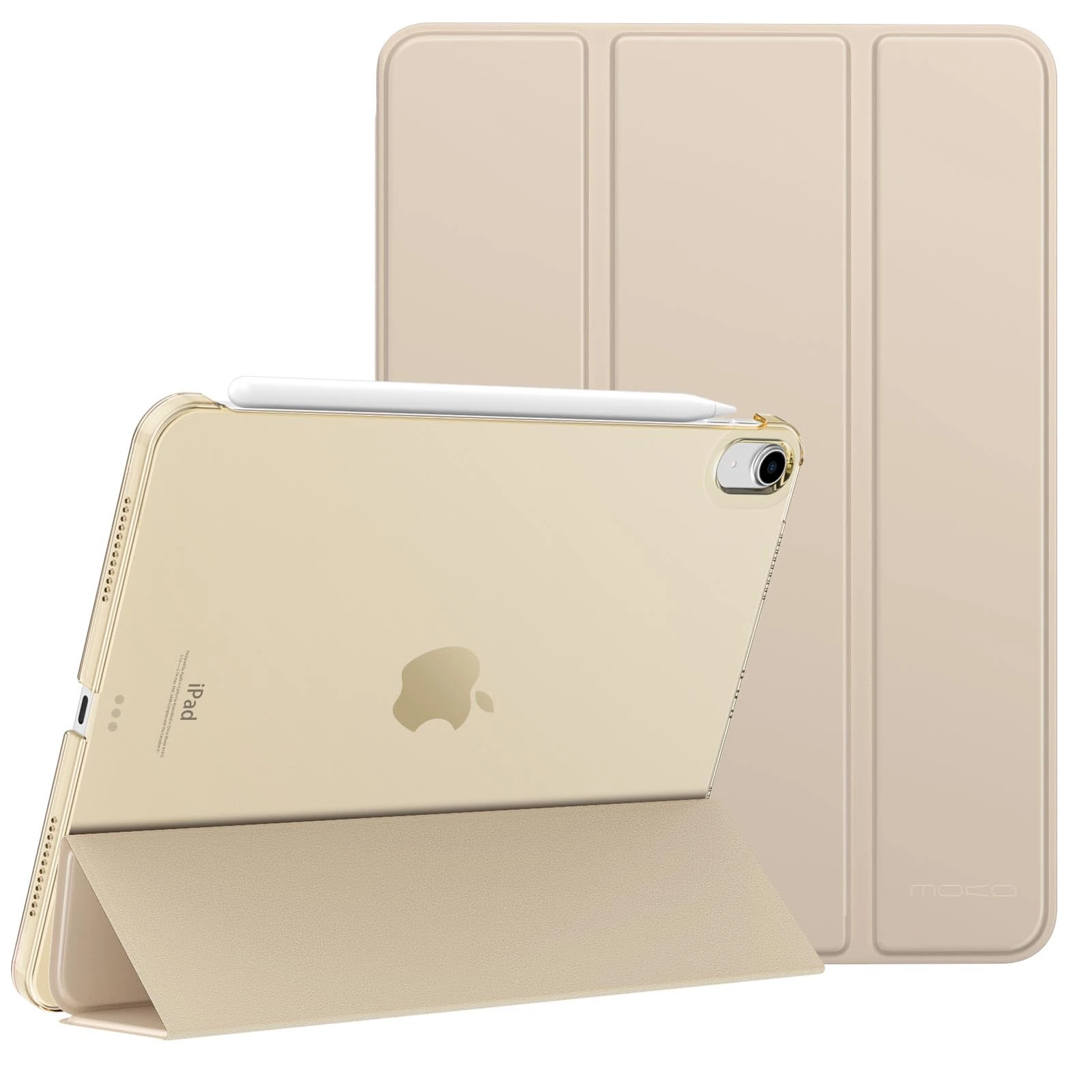 MoKo for iPad Air 11 Inch Case 7th/6th Generation M3/M2 2025/2024, iPad Air 5th/4th Gen Case 2022/2020 10.9 Inch, Slim Hard PC Translucent Back Shell Cover, Support Touch ID, Clay