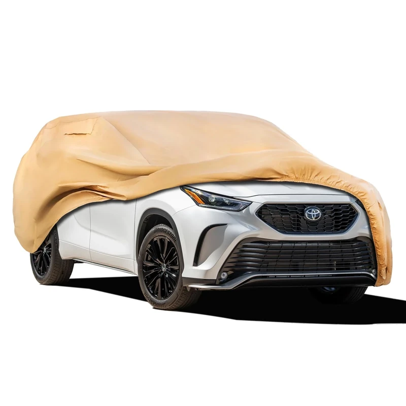 JURMON Heavy Duty Outdoor Car Cover Custom Fit for Toyota Highlander,Windproof All Weather Waterproof Sun Rain UV Dust Snow Protection Outdoor Car Covers