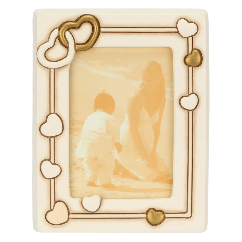 THUN - Photo Frame with Hearts, Medium - Ceramic - Favor Collection - 16 x 2.2 x 20.5 cm