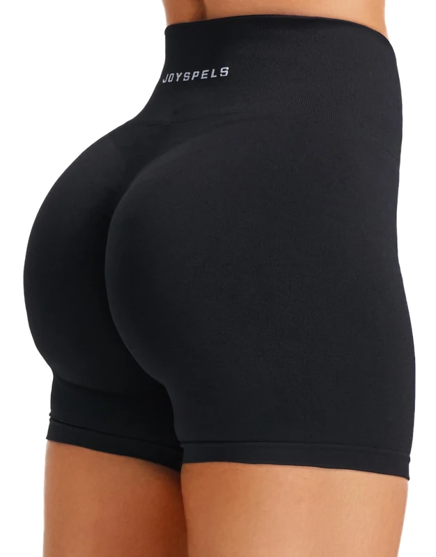 JOYSPELS Seamless Gym Shorts for Women UK - High Waist Womens Running Sports Yoga Workout Activewear Shorts Scrunch Bums Ruched Booty Shorts