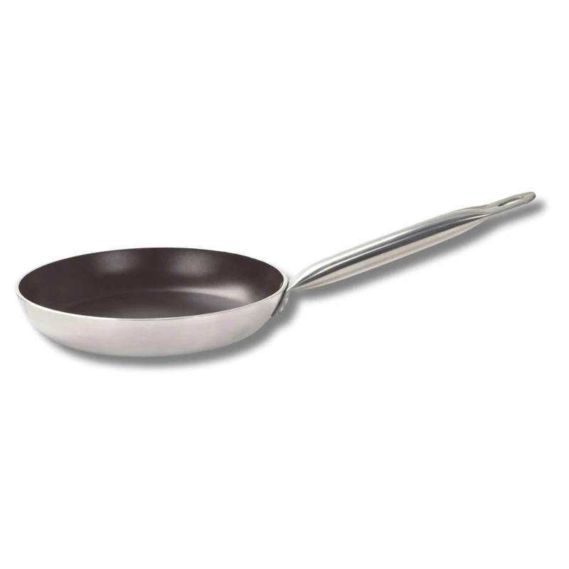 ELO 5163226 Frying Pan Stainless Steel 18/10, Aluminium Frying Pan, Non-Stick Frying Pan, 32 cm, Suitable for All Hobs, Aluminium, Stainless Steel, Grey, Black, 32 cm