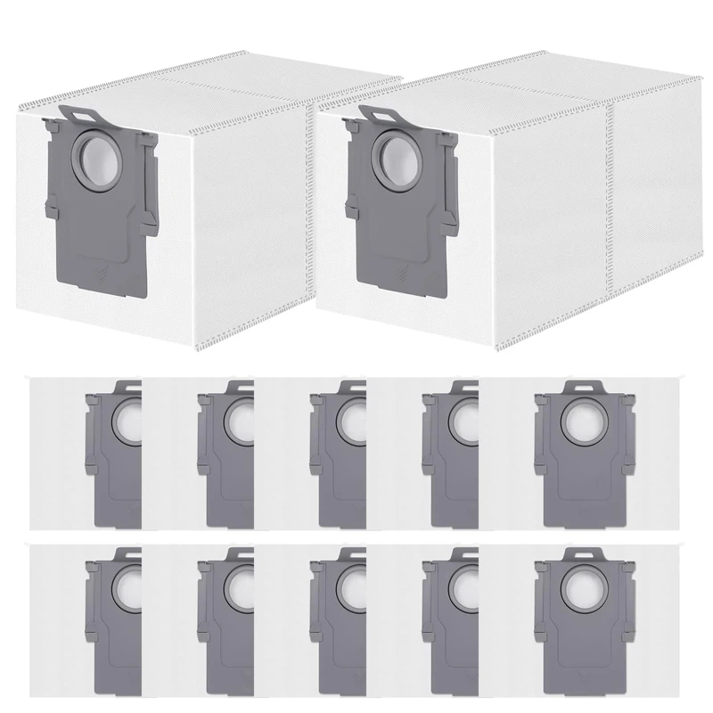 12 Pack Vacuum Bags for Roborock Qrevo S/Qrevo Master/Qrevo Curv/Qrevo Edge, S8 MaxV Ultra, Saros 10/10R/Z70, QV 35S/35A, QR 598/798 Vacuum Cleaner, 3 L Large Capacity Disposable Dust Bags