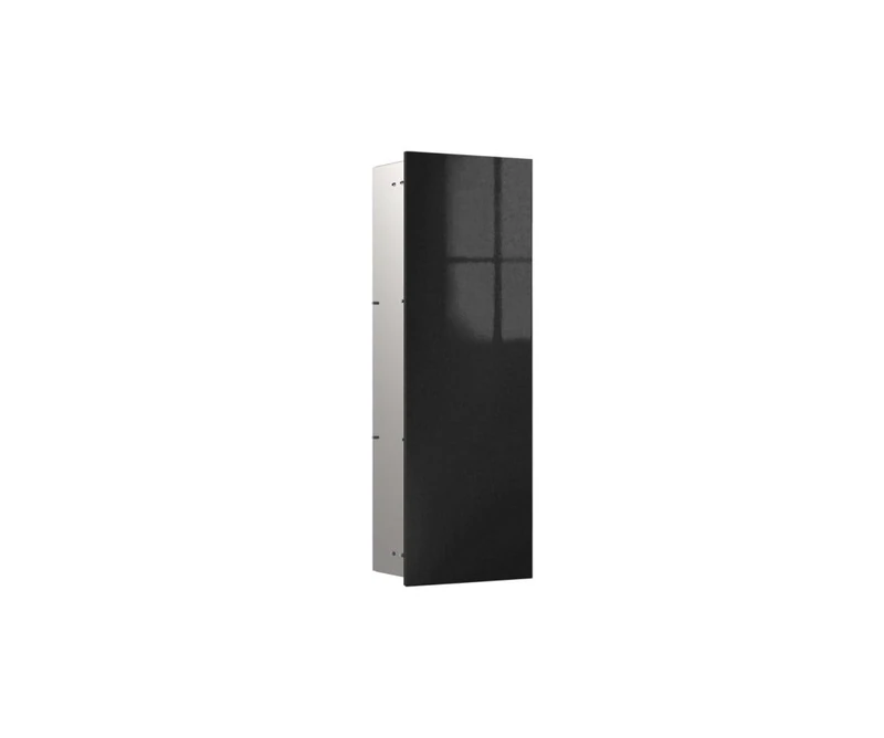 Emco Asis Pure Cabinet Module with Glass Front Door Hinge Left Flush-Mounted 730 mm Black