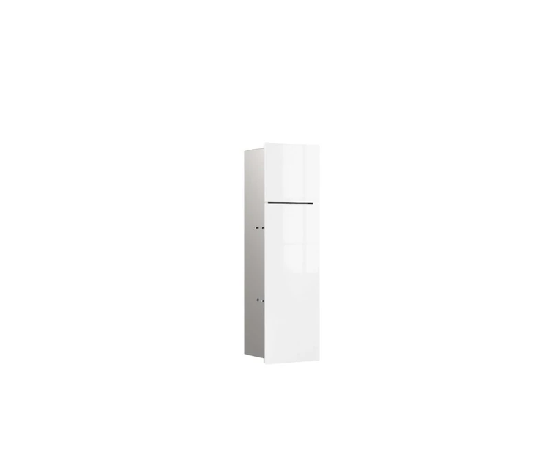 Emco asis pure toilet module with glass front door hinge right, flush-mounted, 600 mm, alpine white